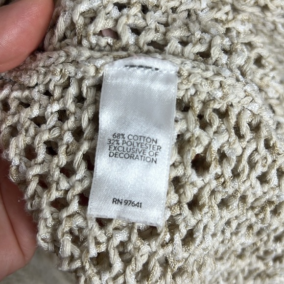 J. JILL Crochet Fringe Beachy Tassel Tie Coverup Open Resort wear Cardigan - Picture 11 of 14